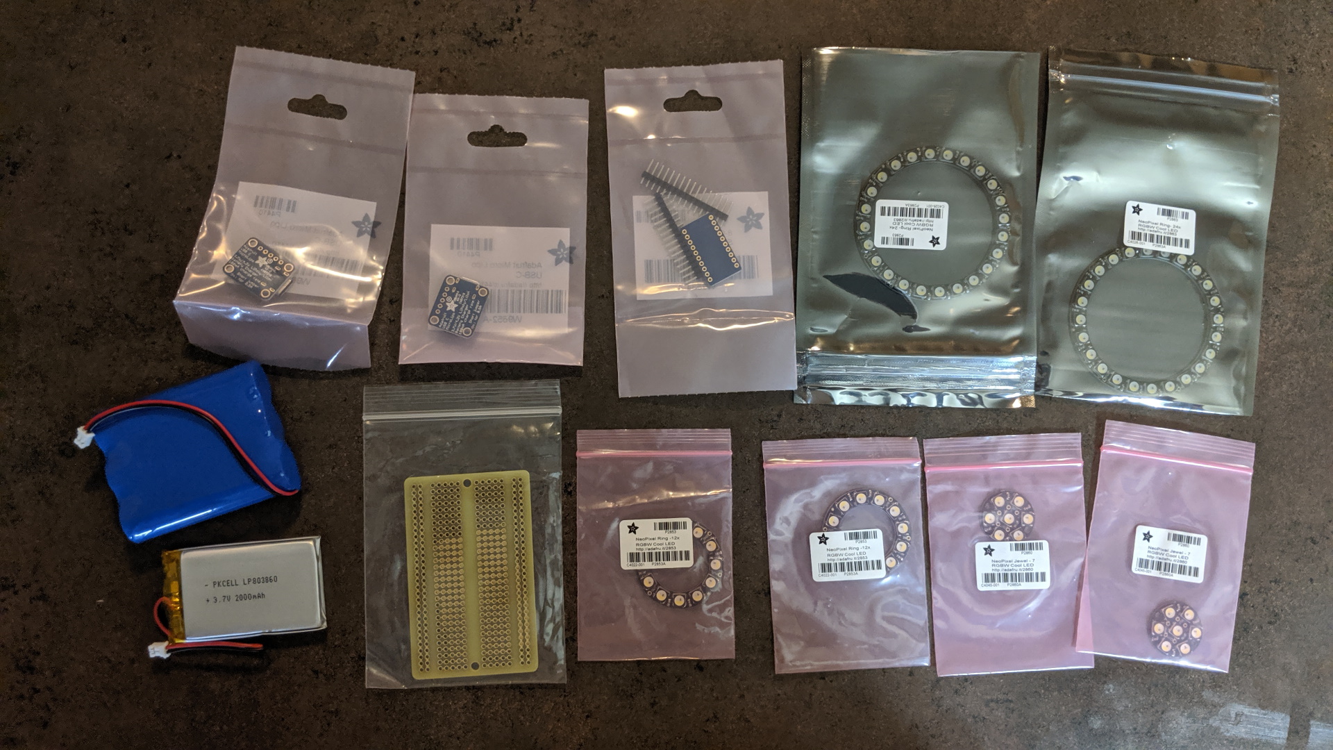 A picture of electronic parts